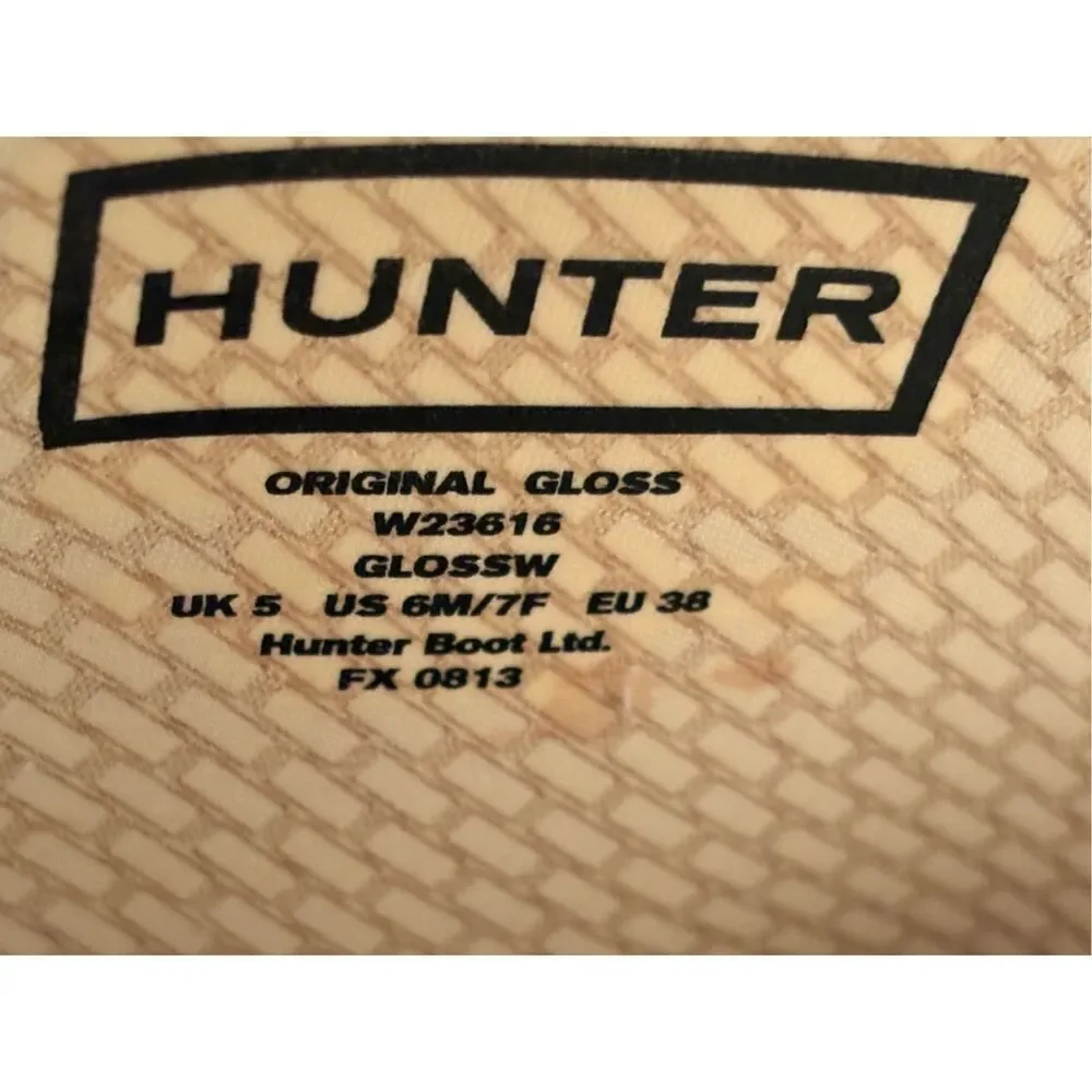 Hunter Original Tall‎ Rain Boots - Gloss Black 17” Tall Size Female 7/male 6